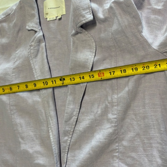 Anthropologie Linen Blend Blazer Jacket Split Back Lilac Women’s Size 12 - Picture 5 of 16